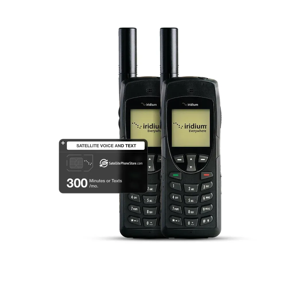 Iridium 9555 Dual Phone bundle Front View