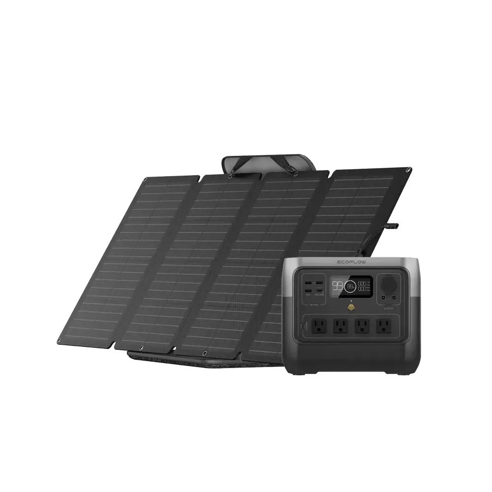 EcoFlow RIVER 2 Pro with 160W Solar Panel Front View