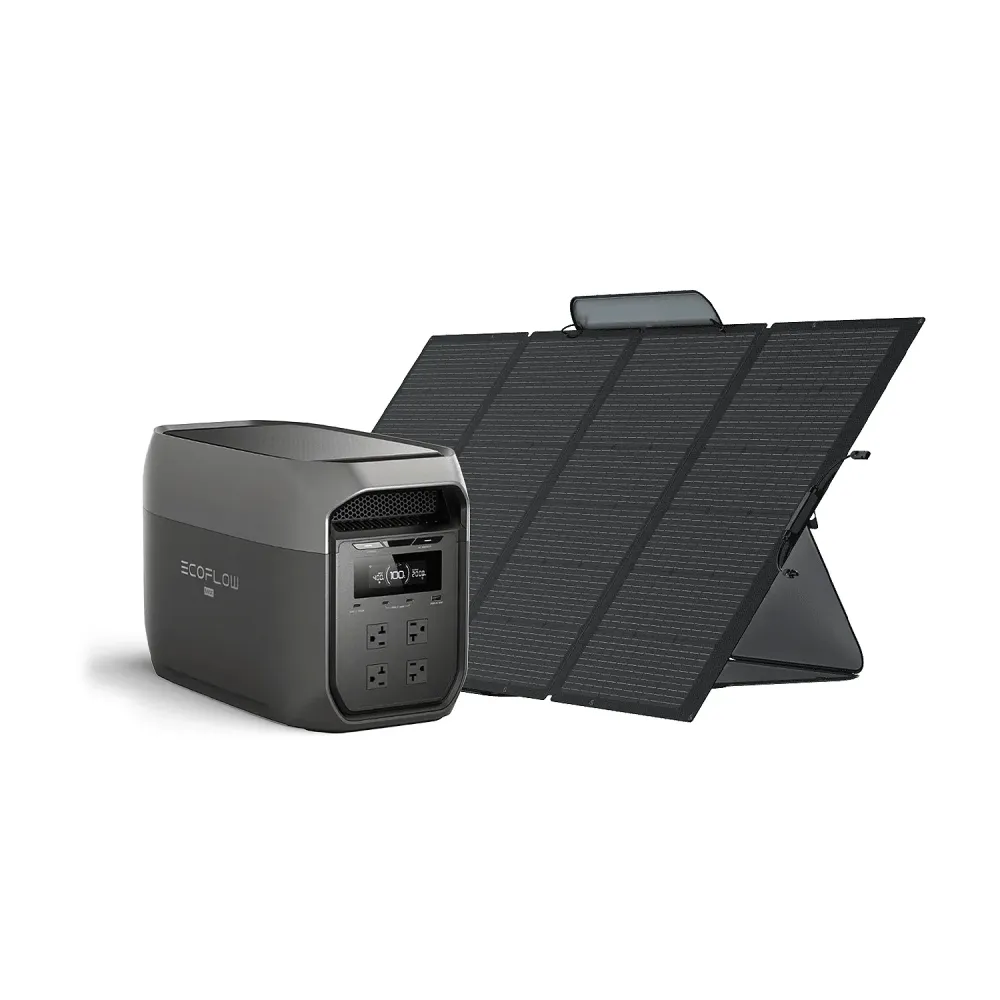 EcoFlow DELTA 3 Max with 400W Solar Panel Front View