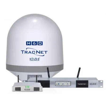 KVH TracNet H60; Ku-band Antenna w/TracNet Hub+ AC Power Below-Decks Unit
